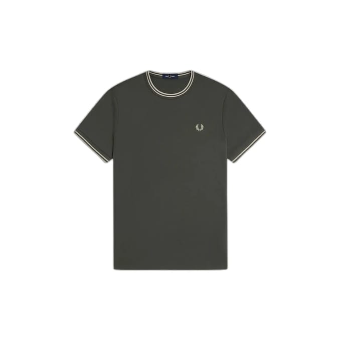 T-shirt met dubbel contrasterend biesje Fred Perry