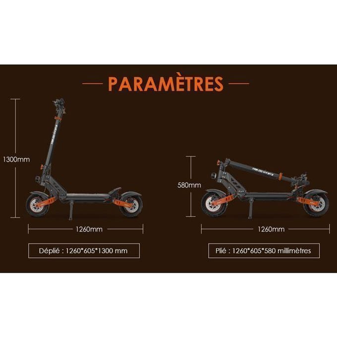 Trottinette électrique KUKIRIN G2 MAX - 1000 W - 48 V -- Batterie 20 Ah - 55 km/h