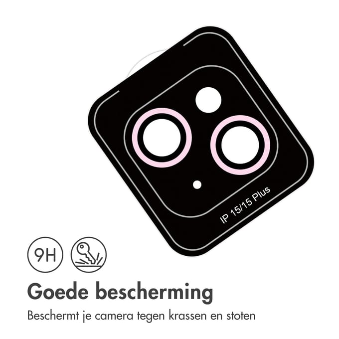 imoshion Camera Lens Protector - Geschikt voor iPhone 15 Plus/ iPhone 15 - 2 Pack - Roze