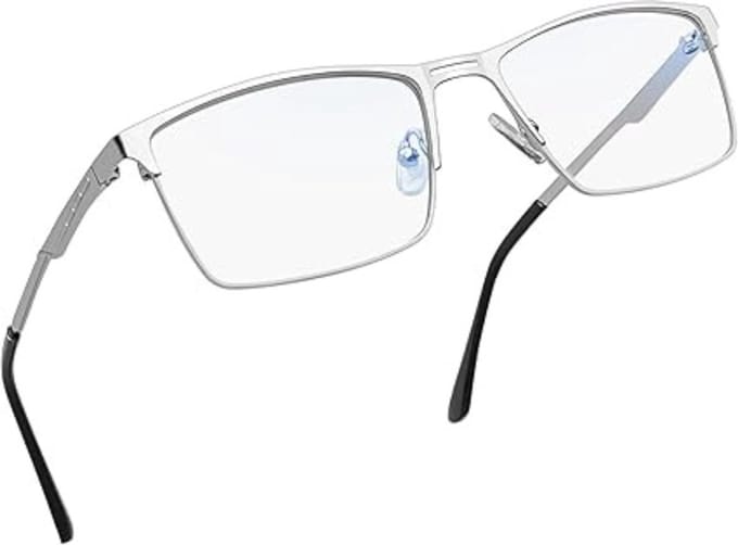 Blauw Licht Bril Zonder Sterkte - Blue Light Glasses - Computerbril - Zilver