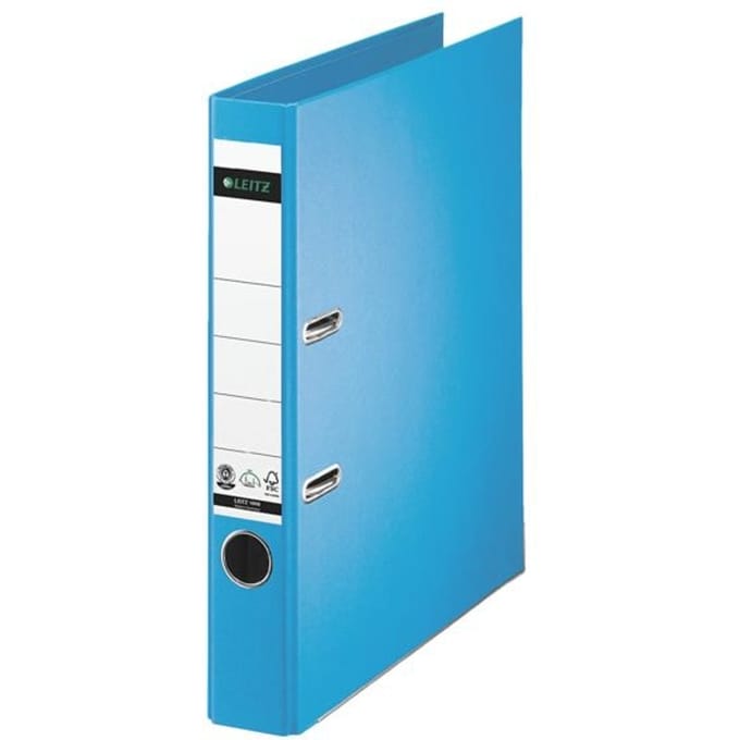 LEITZ® ordner 1007/1008, A4, rugbreedte 52 mm, per stuk, lichtblauw