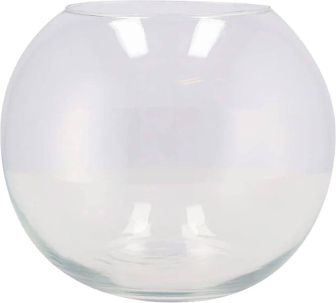 DK Design Bloemenvaas/siervaas bol/rond model - transparant glas - 25 x 20 cm