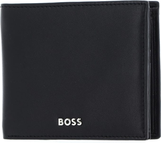 HUGO BOSS Leren Portemonnee Classic Smooth Wallet Black Zwart