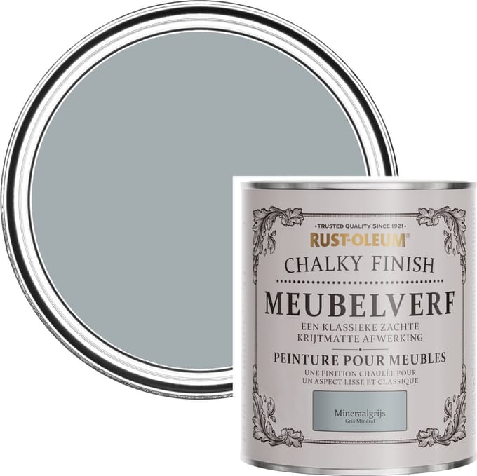 Rust-Oleum Grijs Chalky Finish Meubelverf - Mineraalgrijs 750ml