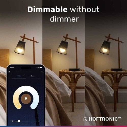 HOFTRONIC SMART Set van 10 E14 Smart lampen - P45 vorm - 5,5 Watt 470 lumen - RGBWW - Wifi & Bluetooth - Bestuurbaar via app - Google Home, Amazon