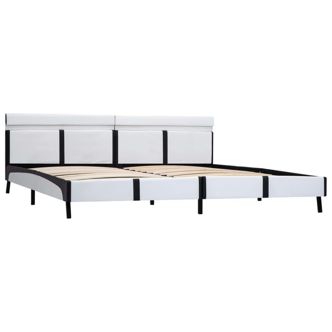 vidaXL - Bedframe - met - LED - kunstleer - wit - 180x200 - cm