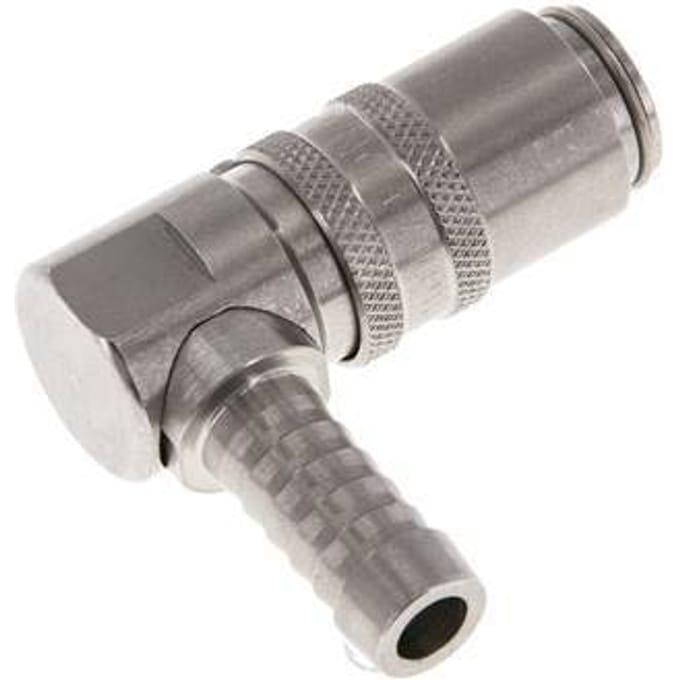 RVS DN 6 Tempereerkoppeling Snelkoppeling 9 mm Slangpilaar 90-deg