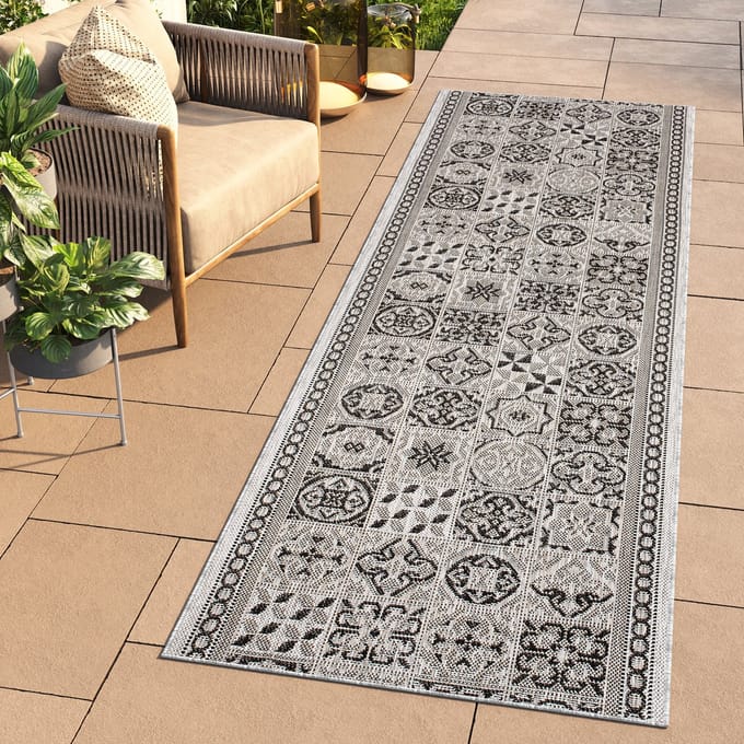 Tapiso Melissa Loper Laagpolig Grijs Indoor Outdoor Vloerkleed Maat- 100x1400