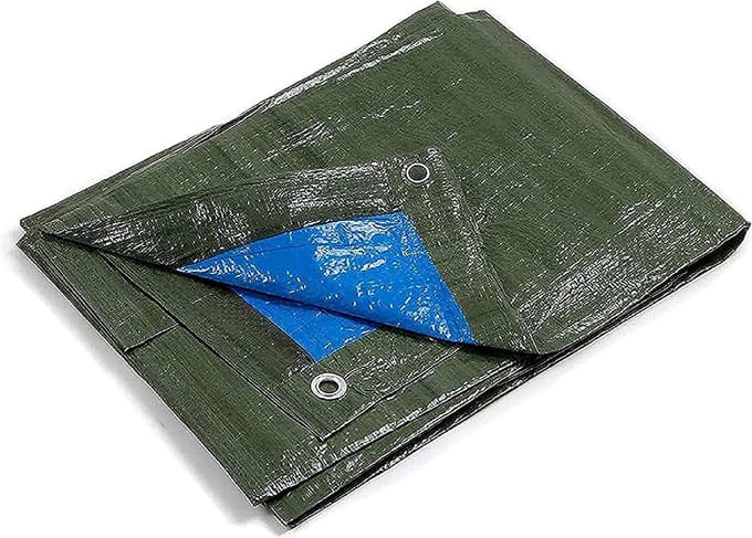 Waterdicht Afdekzeil met Oogjes 2x3 Meter Groen Blauw 90g/m 2 Scheurbestendig