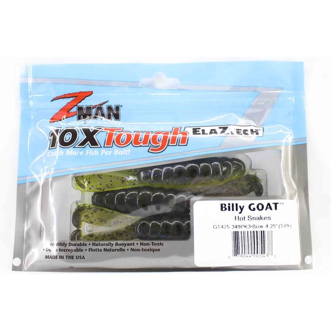 Leurre souple Zman Billy Goat 4,25 pouces 3/paquet Hot Snakes (5438)