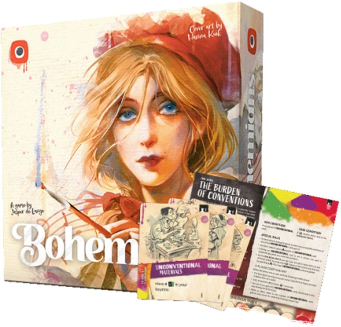 Asmodee bordspel Bohemians kaartspel strategie Parijs kunst.