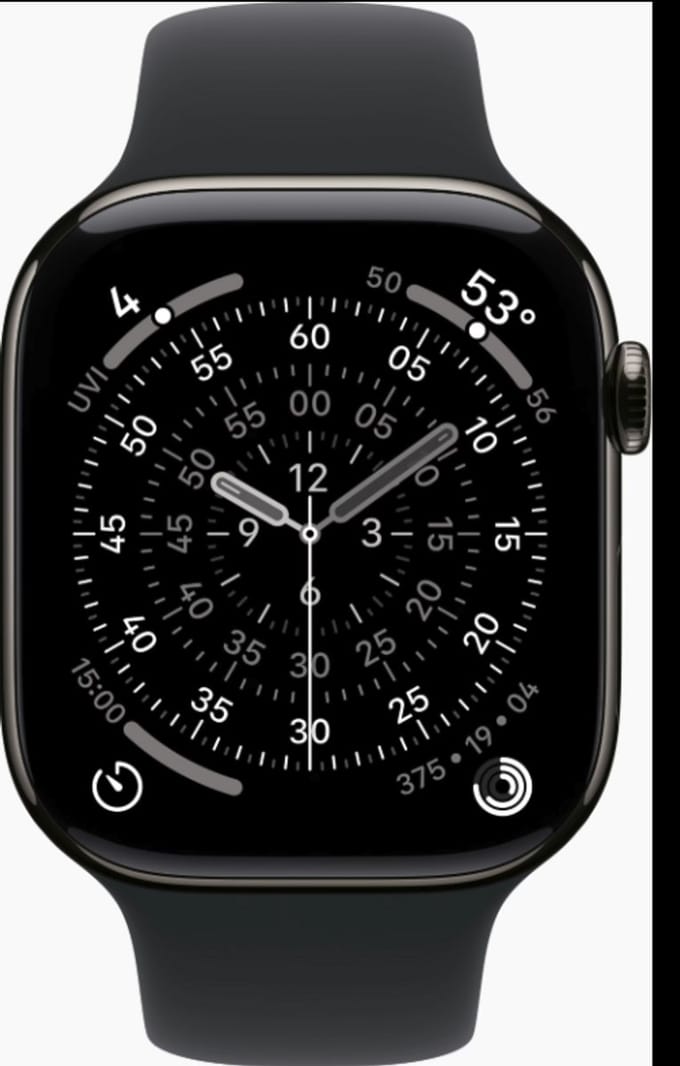 Apple Watch 11 - Wifi + 5G - 46mm - Slate Titanium Case with Black Sport Band - M/L