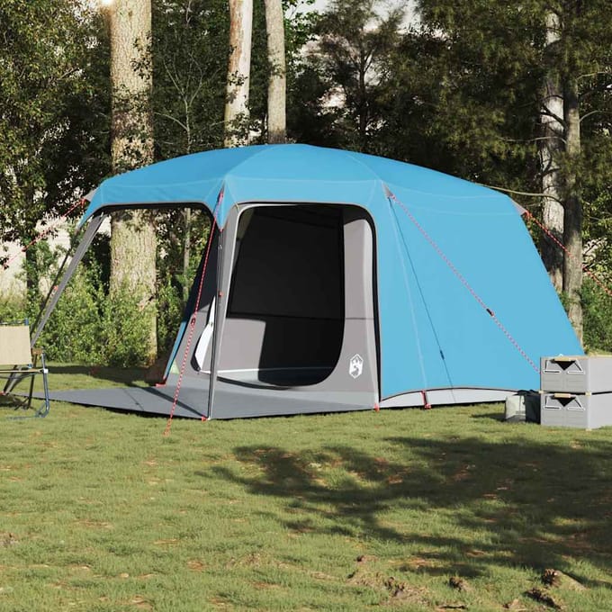vidaXL - Kampeertent - met - verandakoepel - 5-persoons - waterdicht - blauw