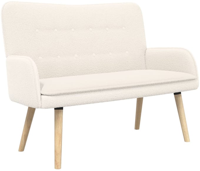 vidaXL - 2-Zits - Sofa - Crèmekleurig - 115 - x - 61 - x - 87 - cm - Bouclé