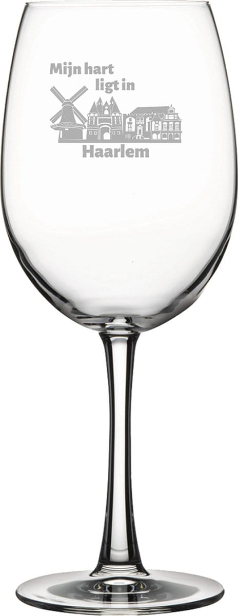 Gegraveerde Rode wijnglas 46cl Haarlem