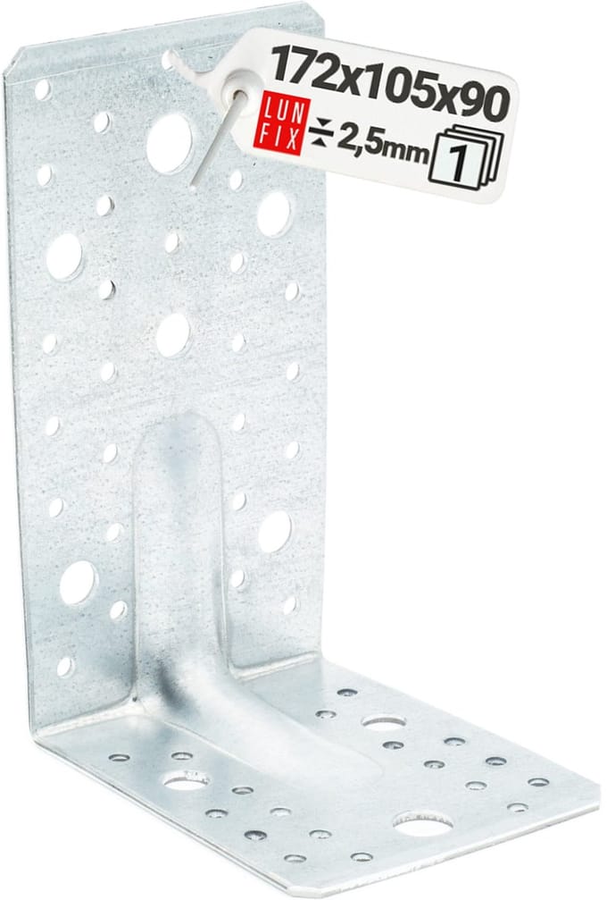 Hoekverbinder - 172x105x90x2,5 mm - Gegalvaniseerd staal - constructiehoek