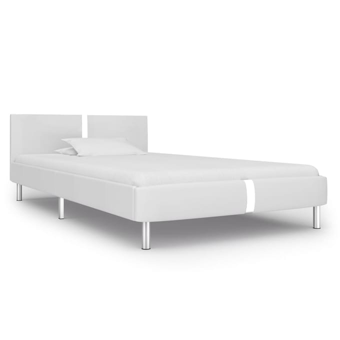 vidaXL - Bedframe - kunstleer - wit - 90x200 - cm