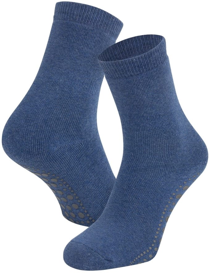 Antislip kindersokken van katoen – Dark jeans melange – 19-22