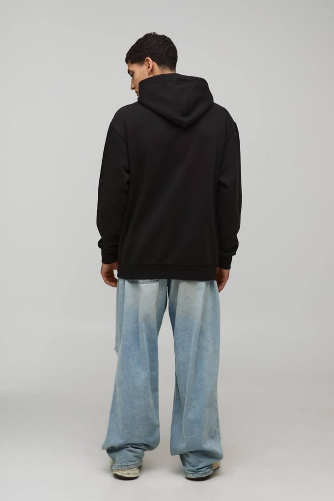 Oversized Eazy-E licentie bedrukt hoodie | Black | Size Small