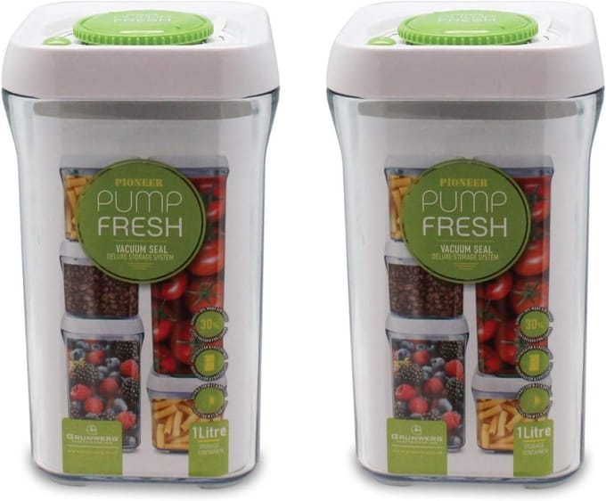 Vacuüm Voedsel Opslag - Verse Bewaring Set - Voedsel Langer Vers - 30% Meer Lucht Verwijderd - 1000ml Per Stuk