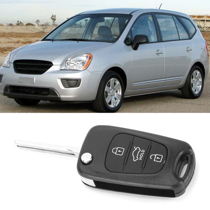 Auto Auto 3 Knopen Klapsleutel Fob Shell Case Zwart Vervanging Geschikt voor KIA Rondo gray
