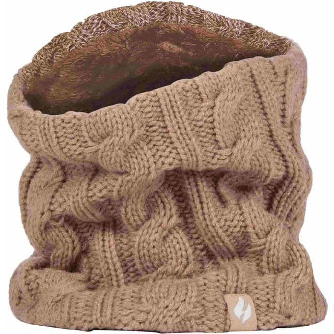 Dames Kabelgebreide Winter Fleece Gevoerde Thermische Nekwarmer