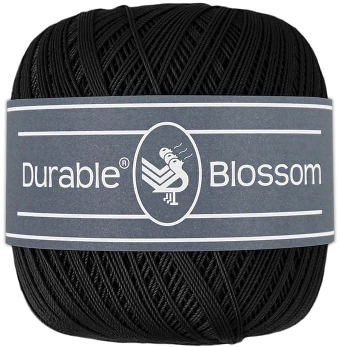 Durable Blossom - 325 Black - Verfijnd Gemerceriseerd Katoen Garen