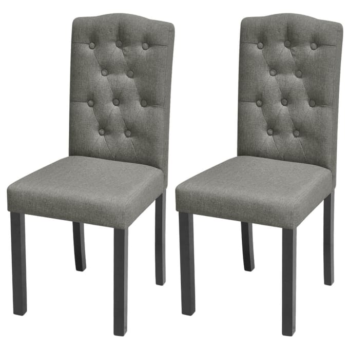 vidaXL - Eetkamerstoelen - 2 - st - stof - grijs