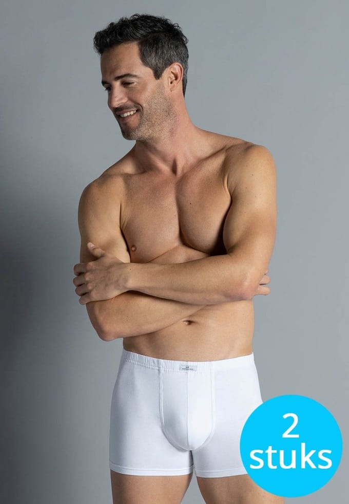 Gotzburg heren boxer normale lengte (2-pack) - wit