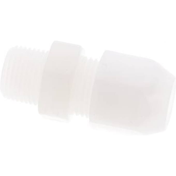 10x12mm & R3/8'' PVDF rechte slangkoppeling met buitendraad 10bar/145psi