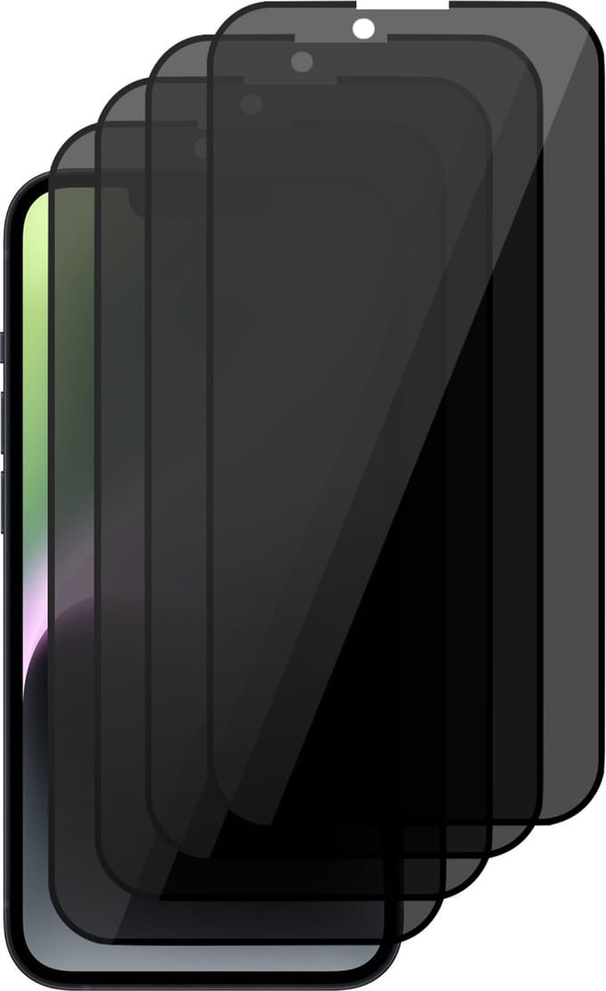 Privacy Screenprotector geschikt voor iPhone 14 Plus - Volledig Dekkende Gehard Glas Tempered Glass - 4 Stuks