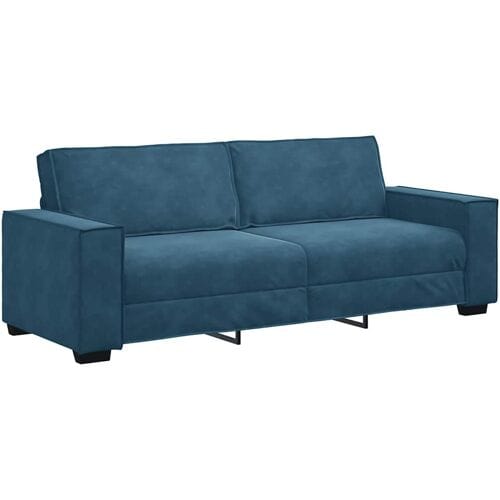 vidaXL - Driezitsbank - 220x78x84 - cm - fluweel - blauw