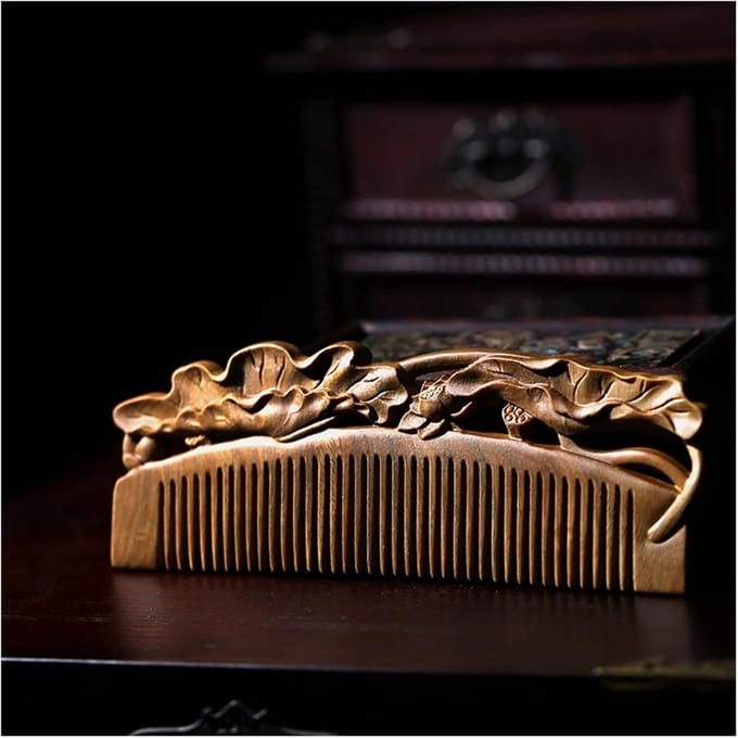 Houten Haar Kam - Grove Kam - Dagelijks Gebruik - Gladde Tanden - 15.5 cm - Houtkleur