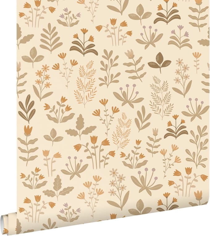 ESTAhome behang veldbloemen warm beige - 50 x 900 cm - 131096
