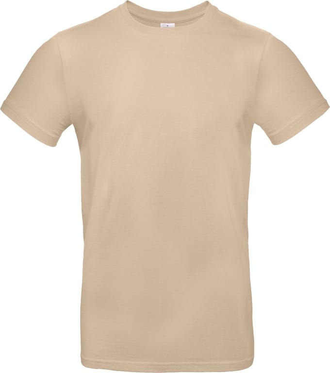B&C Exact 190 T-Shirt - Ronde Hals - Unisex - Sand / Beige - Small