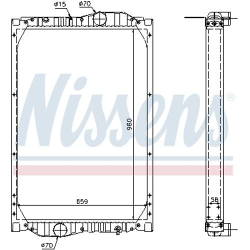 Radiator, motorkoeling NISSENS 69604A