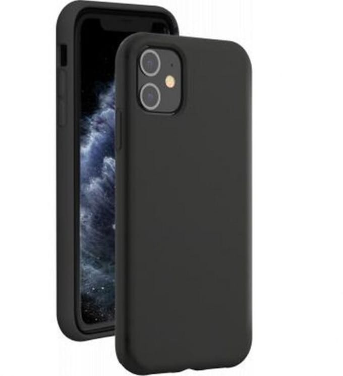 Bigben Connected, Hoesje geschikt voor iPhone 11 - Hardcase Elegant Siliconen Soft Touch, Zwart
