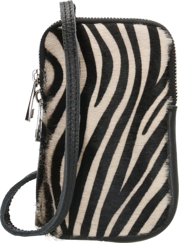 Charm London Elisa Telefoontasje - 100% Leer - Leren Tas - Zebra Print