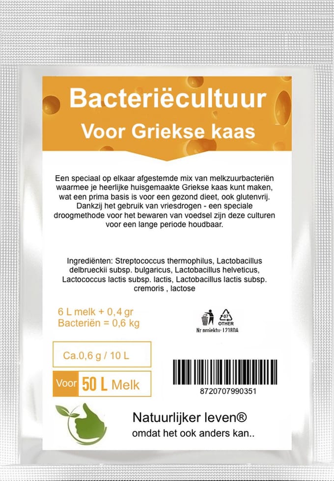 Bacteriecultuur voor Griekse kaas