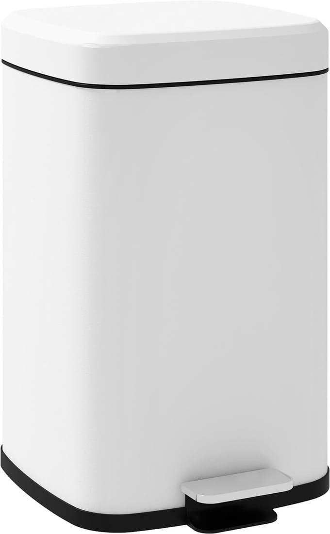 HOMCOM Prullenbak - Metaal - 28x35x45cm - Wit