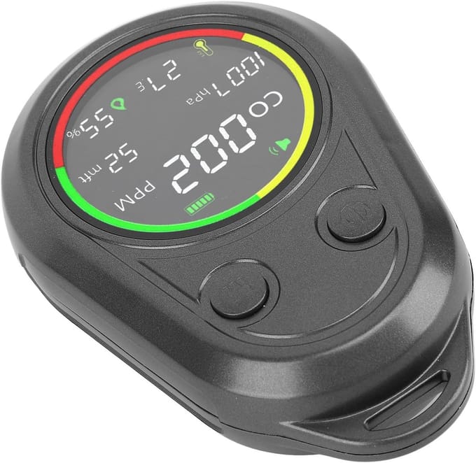 Luchtkwaliteitsdetector - Luchtmeter Tester - Buiten Kamperen - 5 in 1 Functies - CO Atmosferische Druk