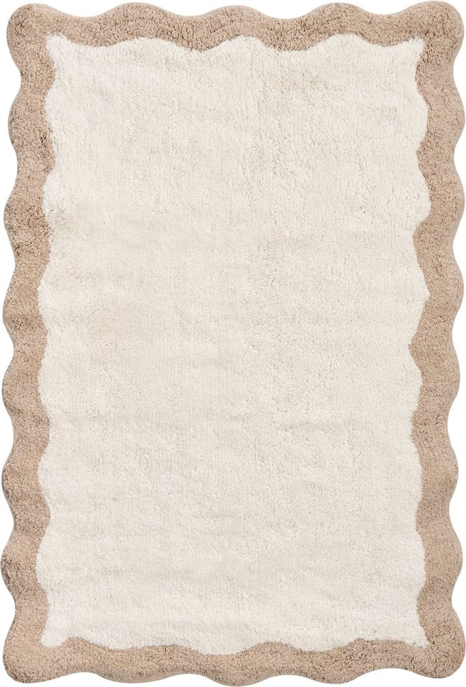 NANGAL - Badmat - Beige/Bruin - 60 x 90 cm - Katoen