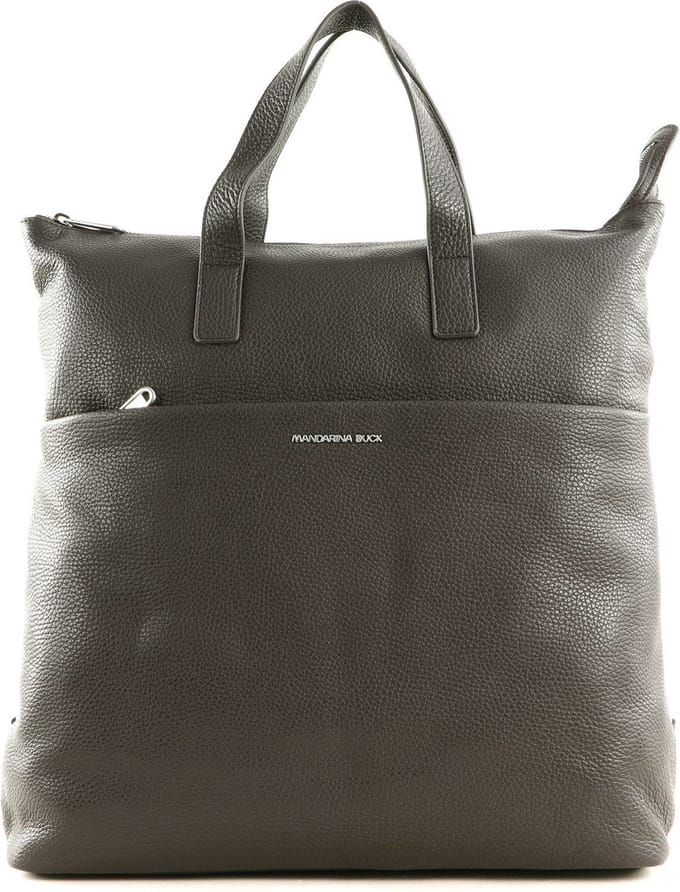 MANDARINA DUCK Leren Rugzak met laptopvak Mellow Urban Backpack Mole Donkerbruin