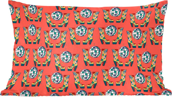 Sierkussens - Kussentjes Woonkamer - 60x40 cm - Rood - Disco - Patroon
