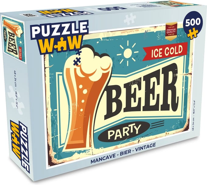 Puzzel Mancave - Bier - Vintage - Legpuzzel - Puzzel 500 stukjes