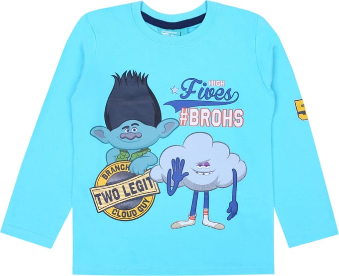 Turquoise, jongensblouse met lange mouwen van TROLLS