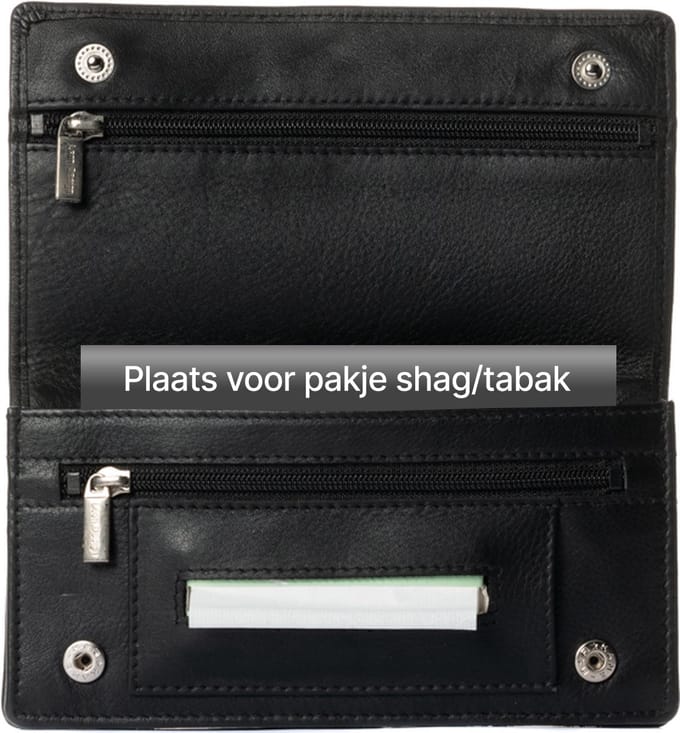 LeonDesign - Shag Etui - Tabak Etui - Shag etui leer - Duurzaam - Leer - Zwart