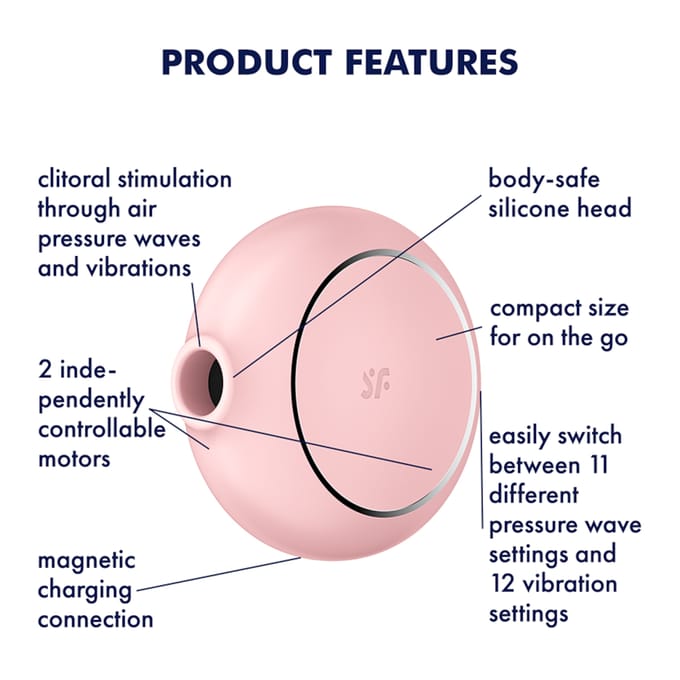 Satisfyer, vibrator, drukgolfvibrator, 'Pro To Go 3', 8,5 cm, ideaal voor onderweg, 2 motoren