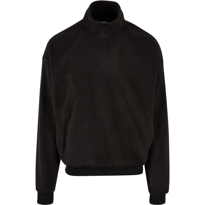 Urban Classics - Basic Polar Fleece Troyer Sweater/trui - L - Zwart