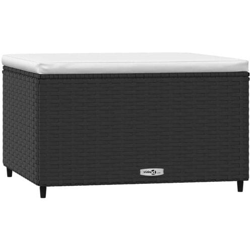 vidaXL - Voetensteun - met - kussen - poly - rattan - zwart